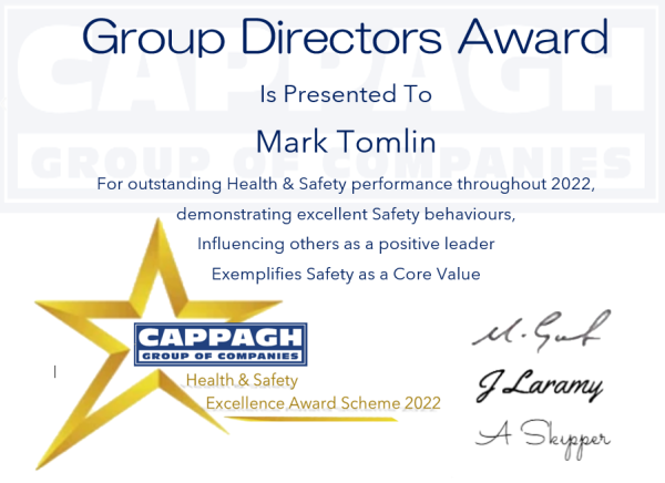 Cappagh Rewards Best in Class Health and Safety Behaviours